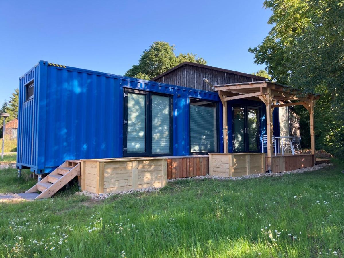 Tiny House Im Seecontainer Mit Parkplatz, Glasfaser, Netflix, Veranda Und Gehobener Ausstattung Coburg Kültér fotó